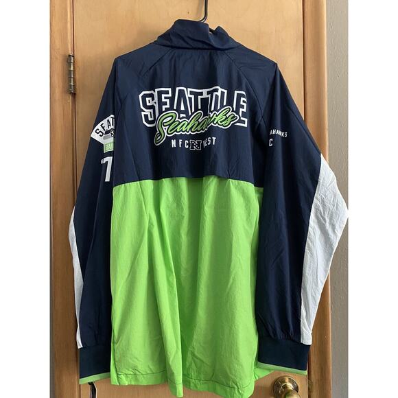 NWT NFL Men's XXL Seattle Seahawks 1/4 Zip Nylon Track Jacket Team - Picture 5 of 11